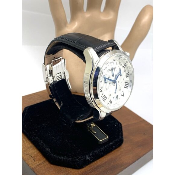 Pierre Laurent Men's Watch 28221 Chronograph Swiss Quartz Silver Dial Day Date - Picture 14 of 14